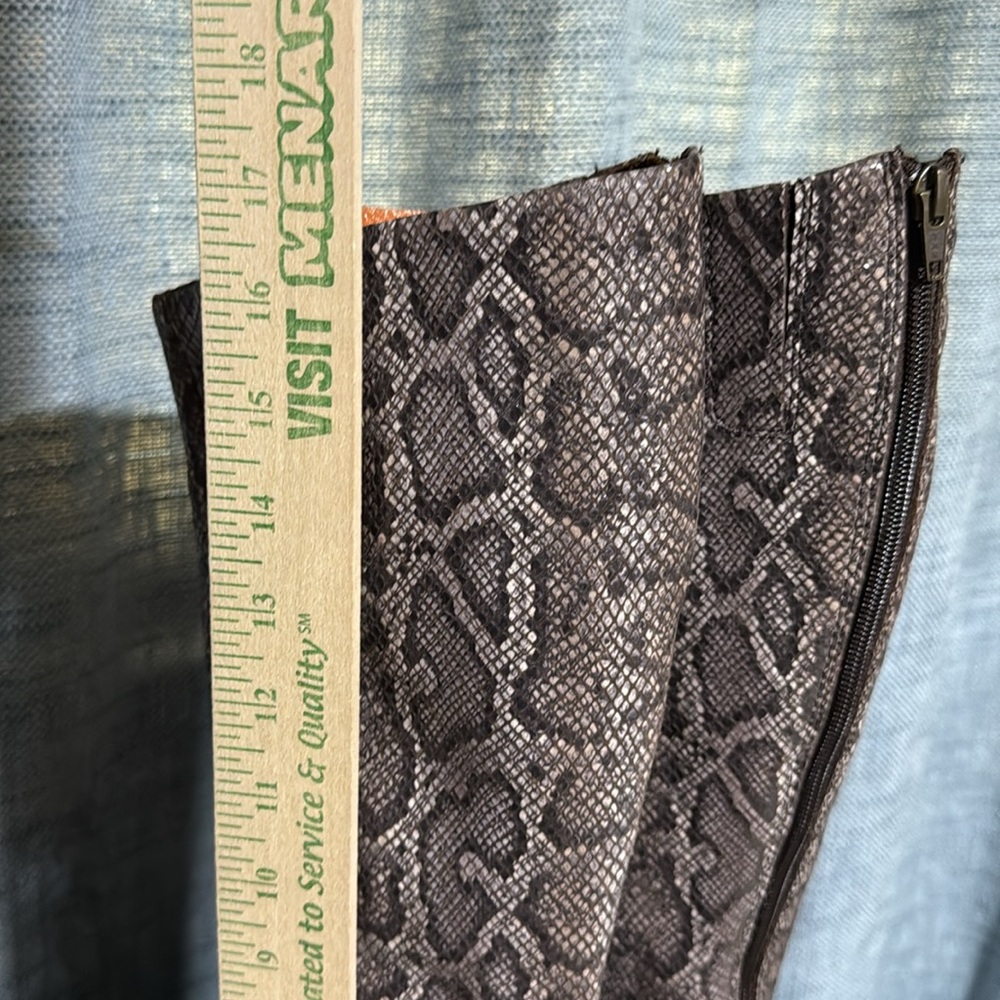 Born Brown Python Snakeskin Audriana Tall Heeled Boot Suede Fall Mobwife Sz 7.5M - Picture 11 of 13
